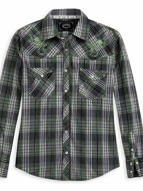 Cowgirl Hardware Rodeo Shirt – Snap Button Western Shirt
Size: Medium